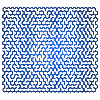 Blue Labyrinth Isolated on White Background. Kids Maze