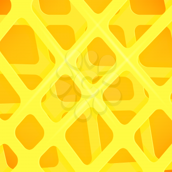 Crossed Lines Abstract Yellow  Cover Background. Yellow Pattern