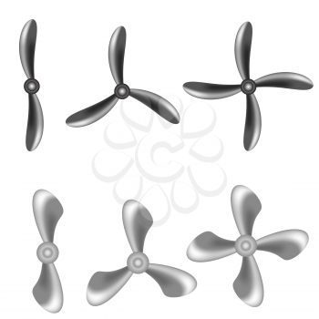Set of Propellers Isolated on White Background