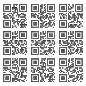 Product Barcode 2d Square Label. Sample  QR Code Ready to Scan with Smart Phone