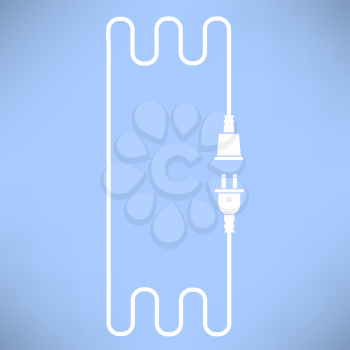 Plug and Socket Concept Isolated on Blue Background