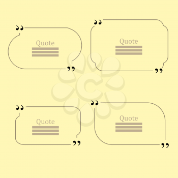 Quote Bubble. Set of Speech Bubbles. Empty Templates on Yellow Background