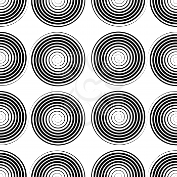 Black Spiral Background. Hypnotic Monochrome Sripal Pattern