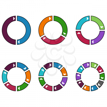 Set of Colorful Circles Isolated on White Background