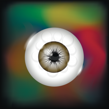 Vision Icon Isolated on Dark Colorful Background. Single Eye Symbol
