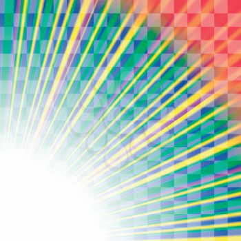 Transparent Colorful Rays. Colored Rays Pattern. Burst of Star
