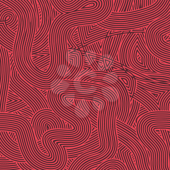Striped Line Background. Red Wave Line Pattern