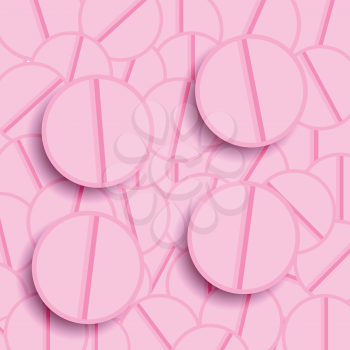 Set of Pink Pills. Medical Pink Backgrpound