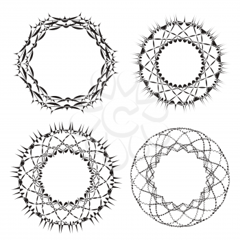 Set of Circle Ornamentrs Isolated on White Background