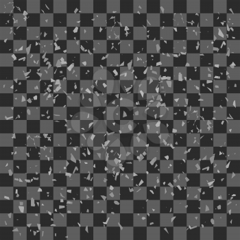 Gray Confetti Isolated on Dark Checkered Background