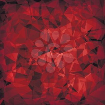 Red Polygonal Background. Red Crystal Triangle Pattern