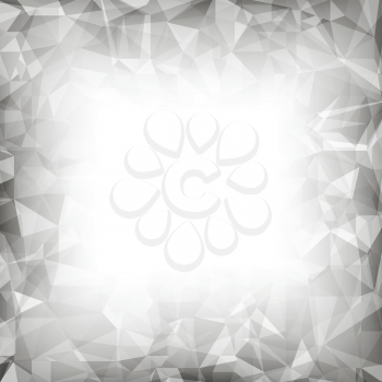 Grey Polygonal Background. Gray Crystal Triangle Pattern