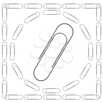 Set of  Paper Clips Isolated on White Background