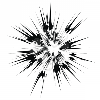 Explode Flash, Cartoon Explosion, Star Burst Isolated on White Background