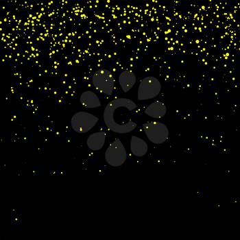 Yellow Confetti Isolated on Black Background. Abstract Yellow Parts.