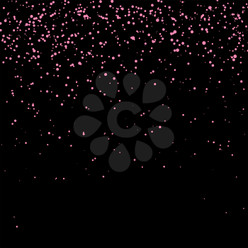 Pink Confetti Isolated on Black Background. Abstract Pink Parts.