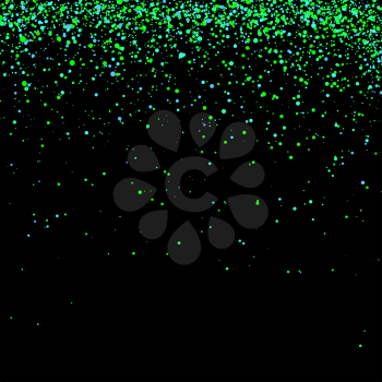 Green Confetti Isolated on Black Background. Abstract Green Parts.