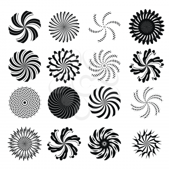 Set of Swirl Icons Isolated on White Background