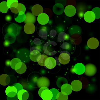 Green Blurred Light Background. Abstract Light Pattern.