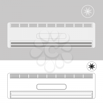 Wall-mounted Air Conditioner. Air Purifier. Air Conditioner on the Wall.