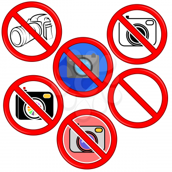 No Photo Camera Sign. No photo Icon Button. Photographing Ban. No Camera No Photo Sign Red Prohibition