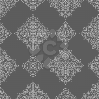 Texture on Grey. Element for Design. Ornamental Backdrop. Pattern Fill. Ornate Floral Decor for Wallpaper. Traditional decor on  Background