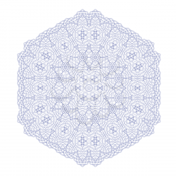 Circle Lace Ornament, Round Ornamental Geometric Doily Pattern