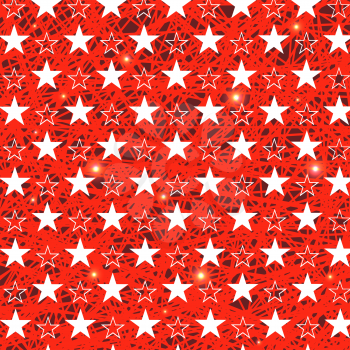 Starry Grunge Red Background for Independence Day of America