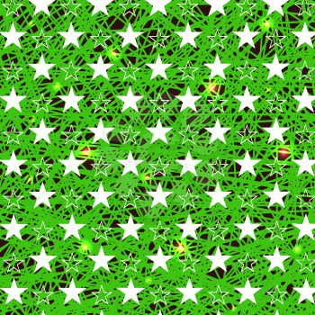 Starry Grunge Green Background for Independence Day of America