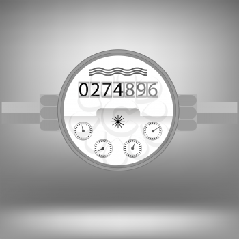 Water Meter Icon Isolated on Grey Background. Devise for Measuring Water Cosumption.