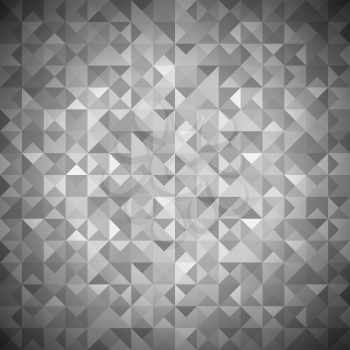 Background with Geometric Shapes, Triangles. Old Mosaic. Grey-Mosaic-Banner. Geometric Hipster Grey Pattern with Place for Your Text. Graphic Template Background