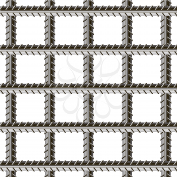 Rebars, Reinforcement Steel Isolated on White Background. Construction Metal Armature.
