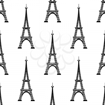 Eiffel Tower Seamless Background. French Tower Pattern