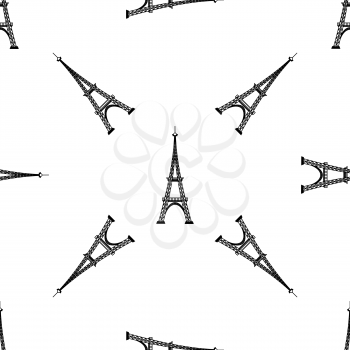 Eiffel Tower Seamless Background. French Tower Pattern. Symbol of Paris