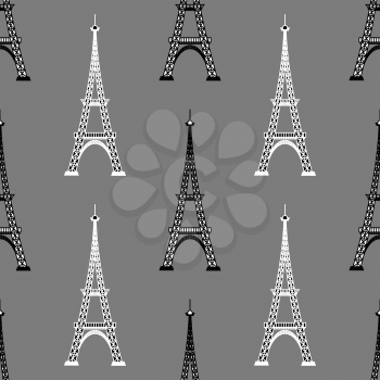 Eiffel Tower Seamless Background. French Tower Pattern. Symbol of Paris