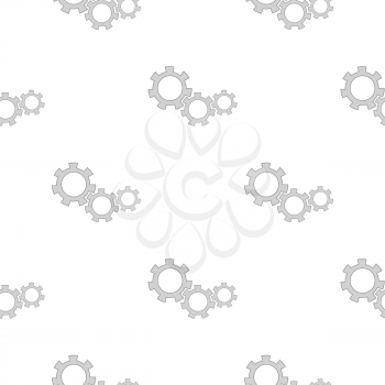 Gears Isolated on White Background. Seamless Gears Pattern