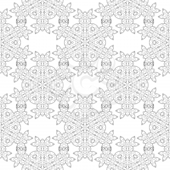 Seamless Texture. Element for Design. Ornamental Backdrop. Pattern Fill. Ornate Floral Decor for Wallpaper. Traditional Decor on White Background