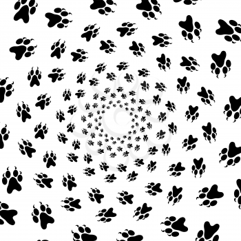 Dog Animal Paw Pattern. Print of Paw Background