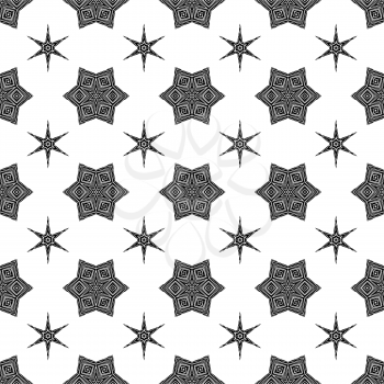 Creative Ornamental Seamless Black Pattern. Geometric Decorative Background