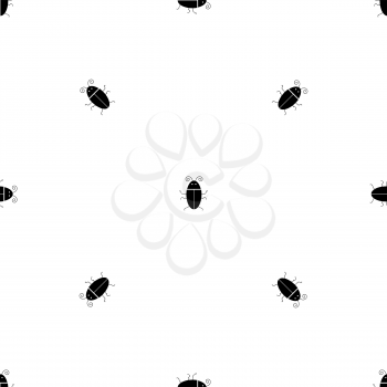 Silhouettes of Bugs Seamless Pattern. Virus Concept Bckground