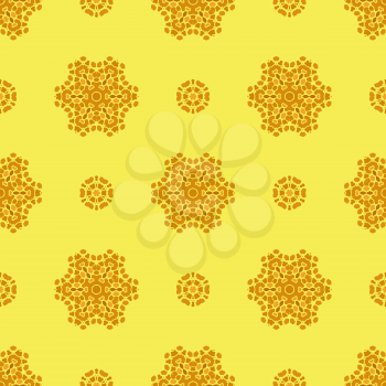 Creative Ornamental Seamless Yellow Pattern. Geometric Decorative Background