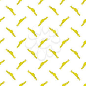 Yellow Ribbons Seamless Pattern on White. Banner Background.