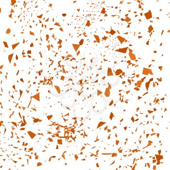 Orange Confetti Isolated on White Background. Set of Particles.