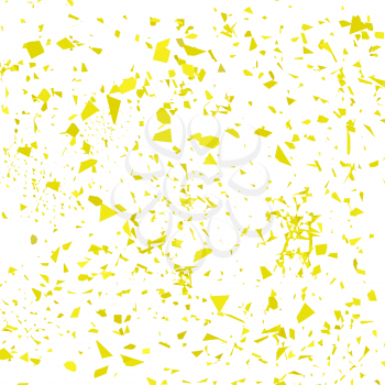 Yellow Confetti Isolated on White Background. Set of Particles.