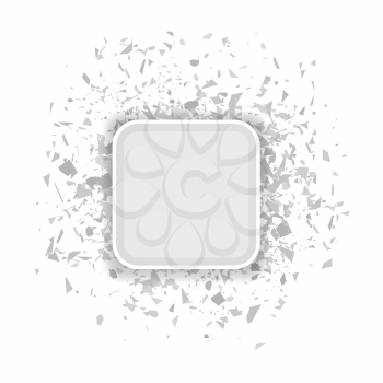 Grey Confetti Banner Isolated on White Background. Set of Particles.