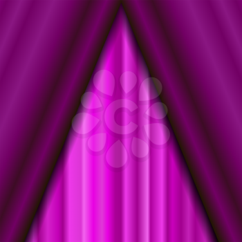 Cinema Closed Pink Curtain. Pink Textile Pattern. Cinema Stage.