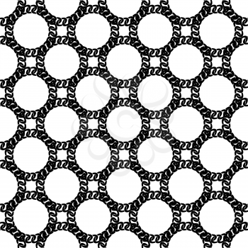 Seamless Black White Chain Pattern. Creative Decorative Background