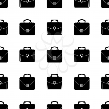 Bag Silhouette Seamless Pattern on White.  Briefcase Background
