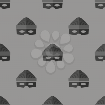 Thief Icon Seamless Pattern on Grey Background