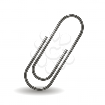 Steel Paper Clip Isolated on White Background